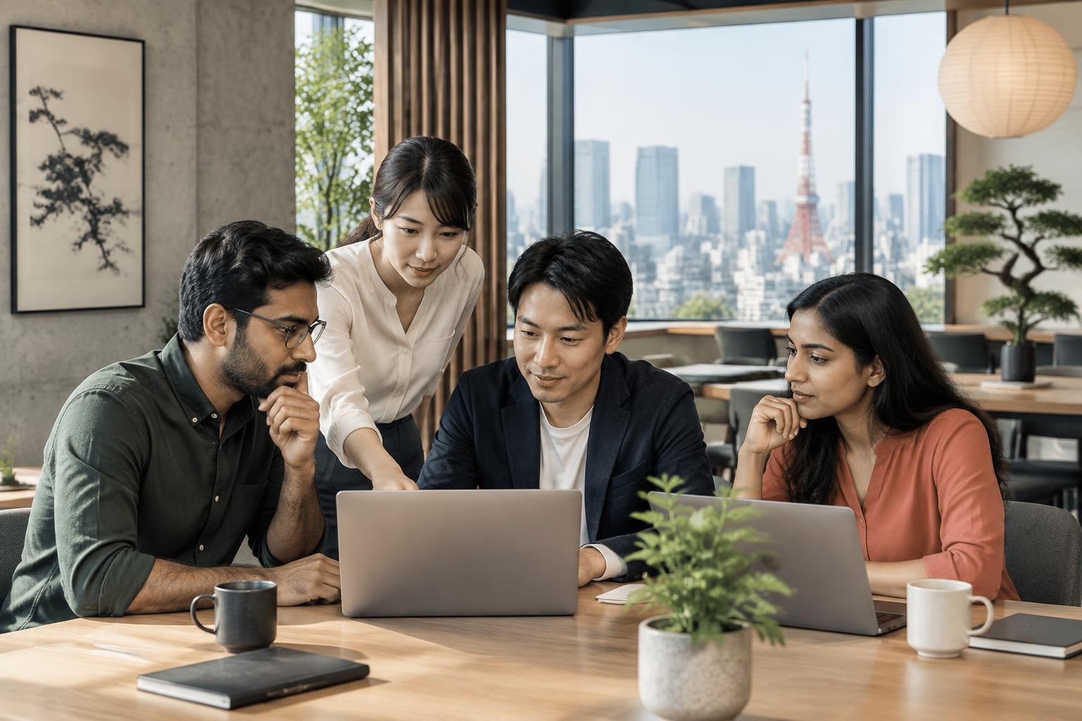 Indian and Japanese professionals collaborating in Tokyo